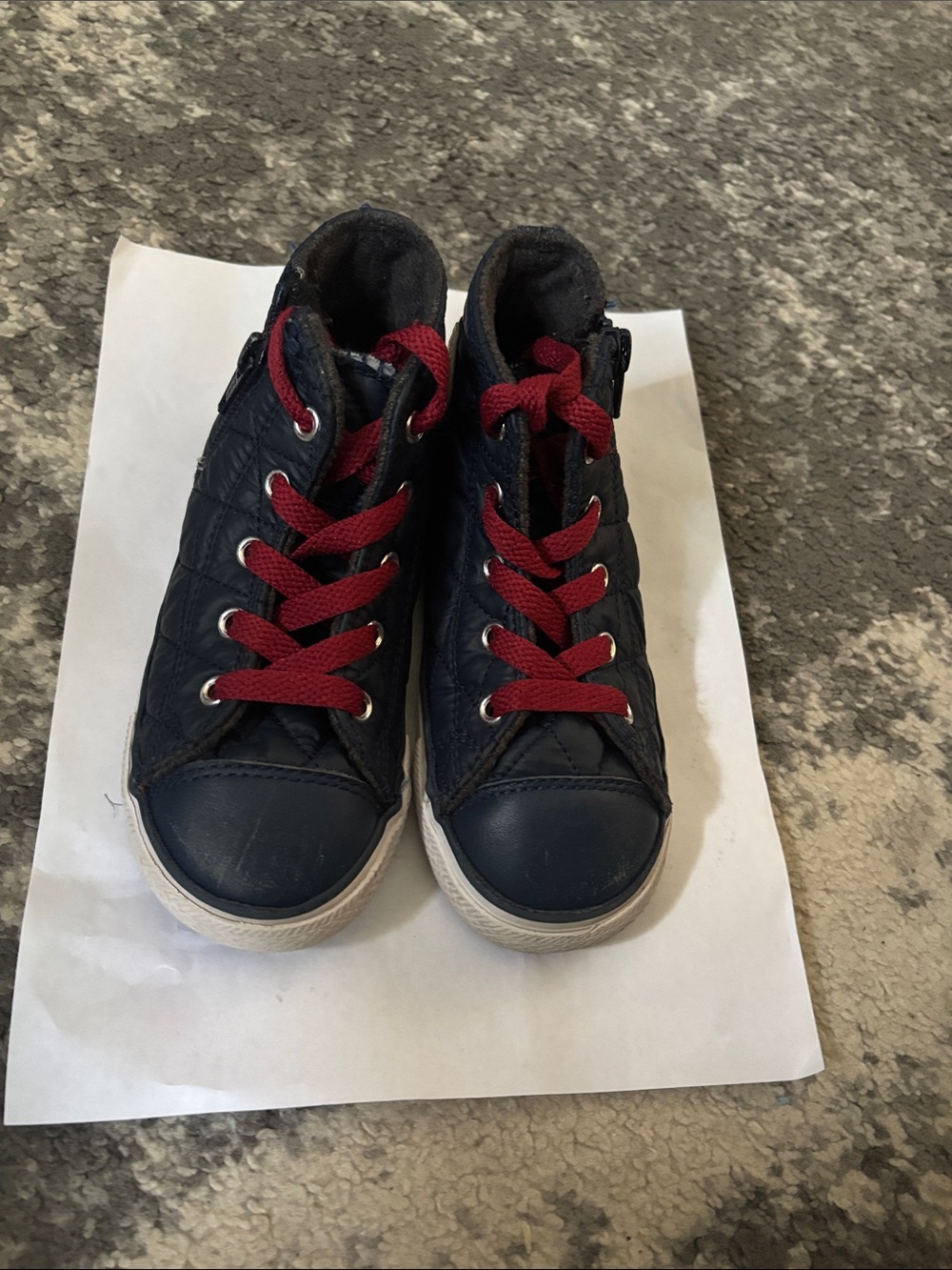 Converse Kids Navy High-Top Sneakers with Red Laces
